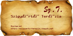 Szigyártó Terézia névjegykártya