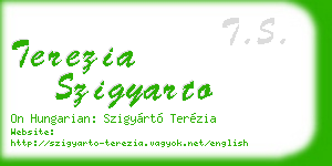 terezia szigyarto business card